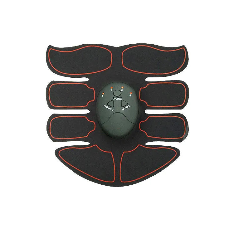 Digital abdominal muscle stimulation patch set with three eight-electrode pads showing red edge variant