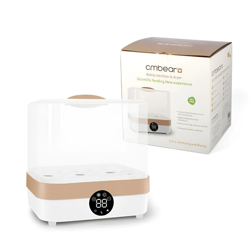Baby bottle steriliser and dryer with polypropylene housing, 400W power, 10-minute cycle, available in multiple plug types