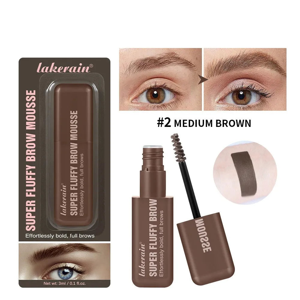 Eyebrow cream mousse for three-dimensional shaping in brown and black shades