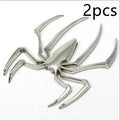 Three-dimensional metal spider bumper sticker with zinc alloy construction measuring 7x5cm