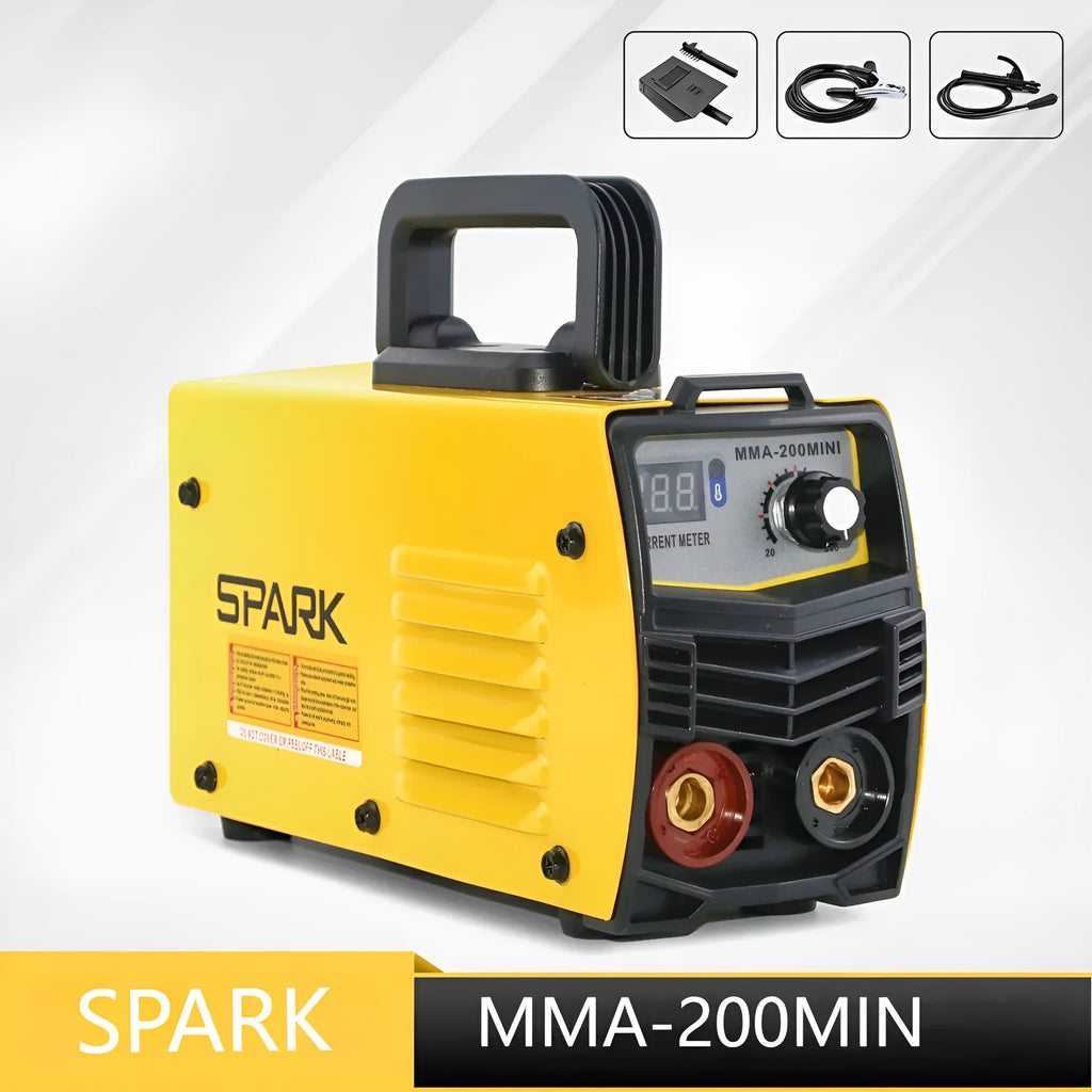 MMA-200MIN DC inverter welding machine for 220V household power with welding tongs, clamp, shield and hanger