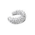 Sterling silver ear clip with leaf shape and zircon inlay in gold electroplated finish for women