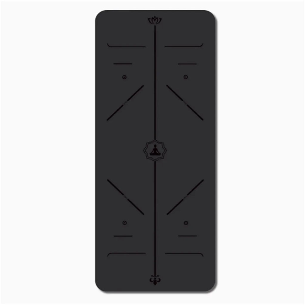 Gray natural rubber yoga mat 5mm thick with suede surface 183x66cm