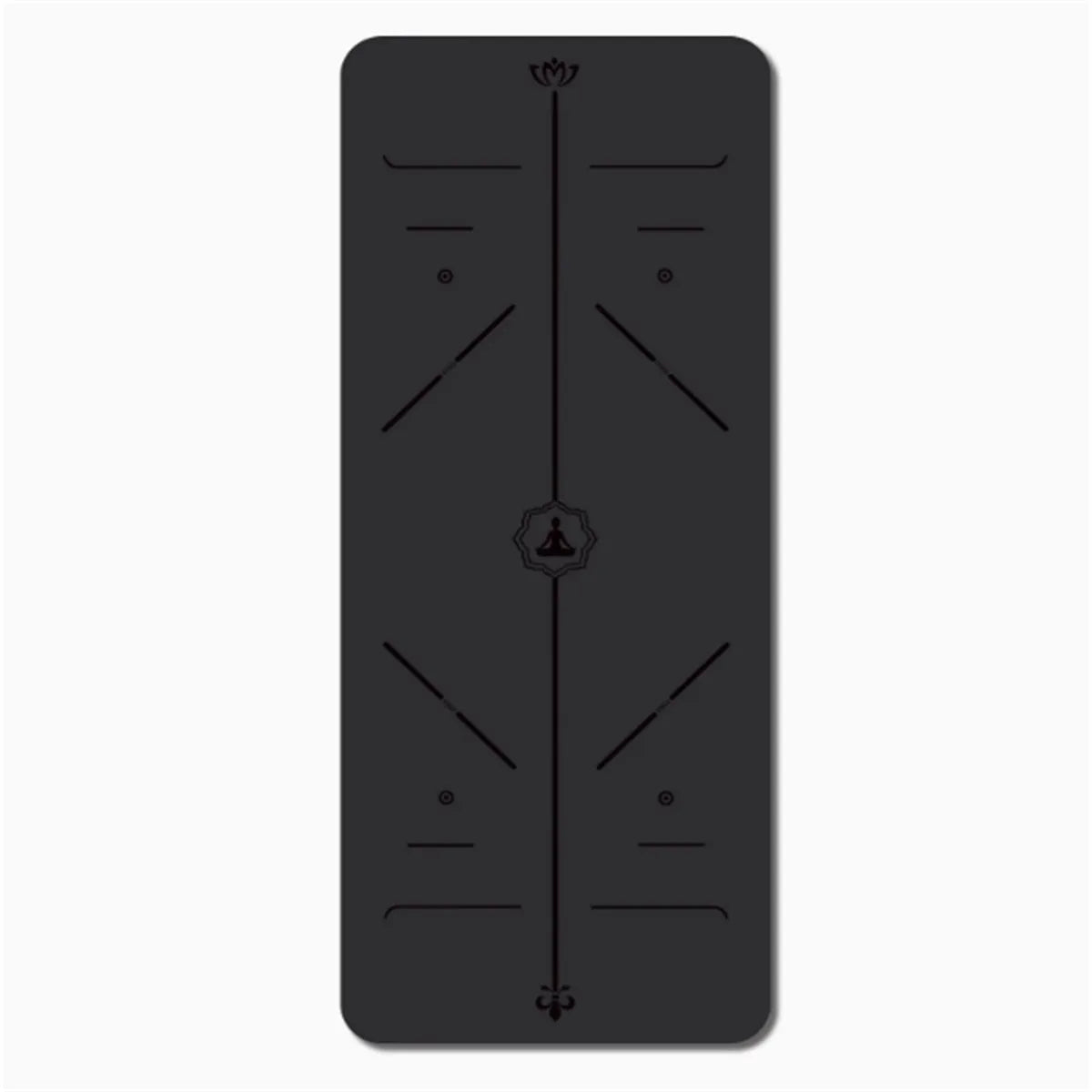 Gray natural rubber yoga mat 5mm thick with suede surface 183x66cm