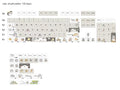 Custard colour mechanical keyboard keycaps with mouse artwork for 68-100% keyboard layouts