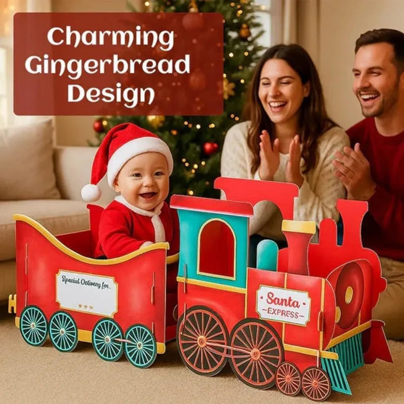 Plastic Santa Claus gift train Christmas decoration in American style for holiday home decor