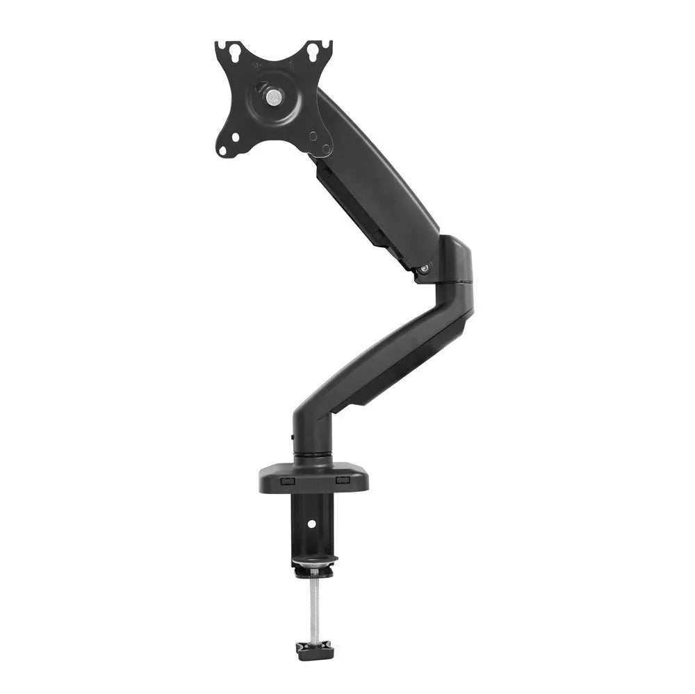 Black rotating telescopic LCD screen bracket showing height adjustment and rotation mechanism