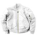 Men's loose-fit Army Green cotton-padded pilot jacket with wear-resistant nylon fabric on a hanger.