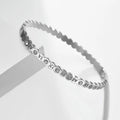 Korean style titanium steel bracelet with number charm in gold, rose gold or steel colour