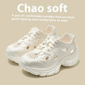 Women's breathable EVA hollow-out casual sandals in white and khaki with lightweight sole