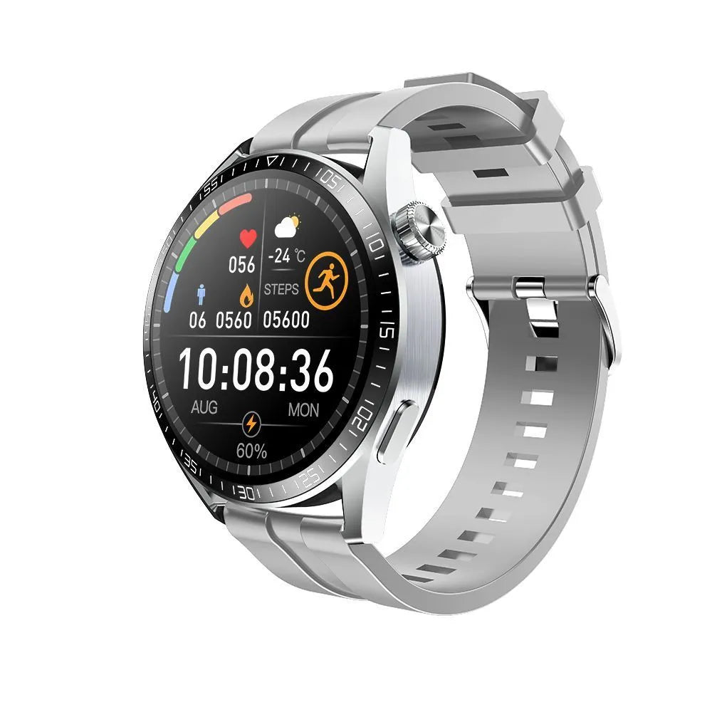 GS3 Max smartwatch in black or silver on wrist, showing health stats on 1.35-inch IPS screen
