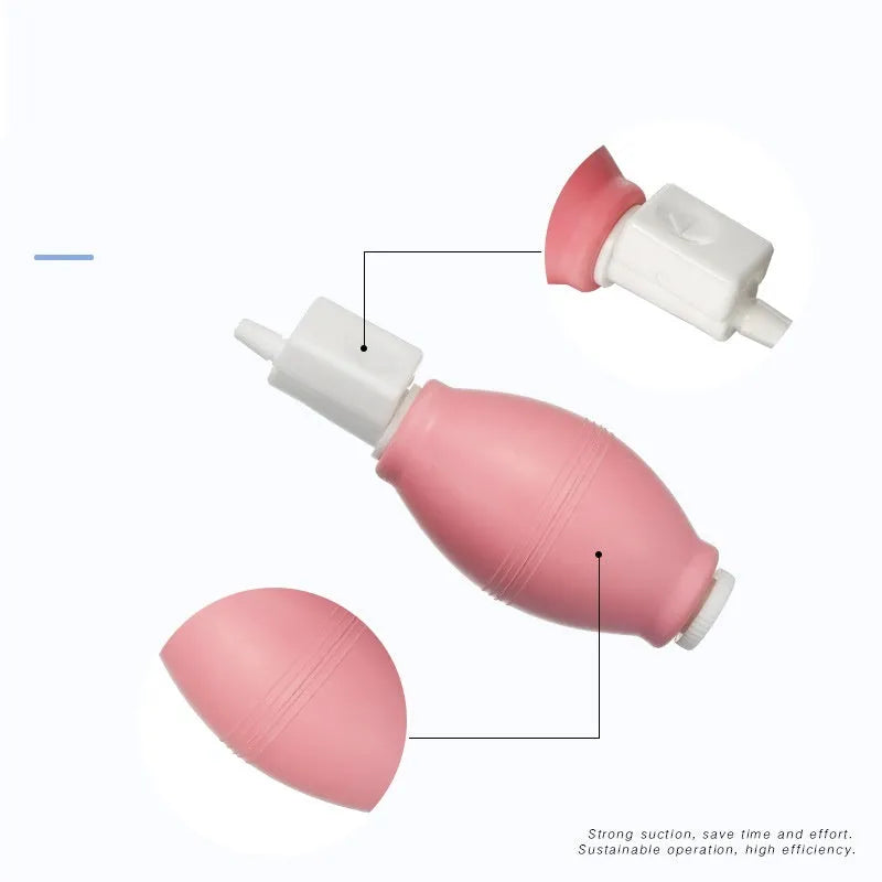 Silicone hand-kneaded breast pump in pink and blue for manual expression