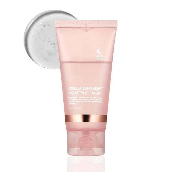 75ml collagen night mask with application brush for firming elasticity and overnight hydration