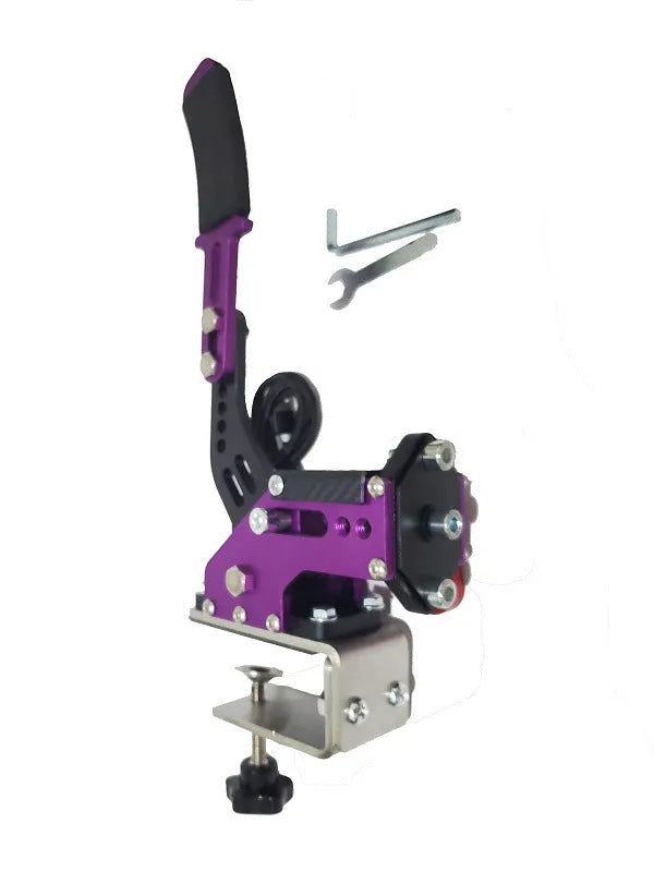 USB sim racing handbrake with adjustable clamp mount for Logitech and Thrustmaster racing wheels
