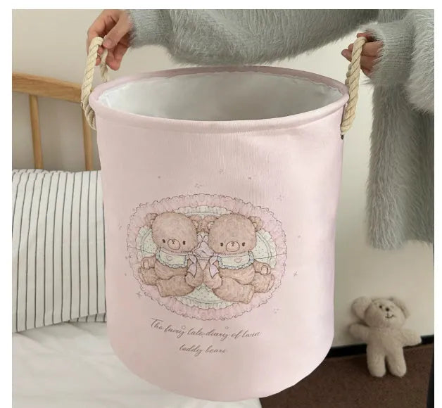 Foldable cotton laundry basket in modern simple style with large capacity for bedroom or bathroom