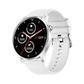 Smart watch with 1.3-inch screen showing heart rate display on silicone wristband