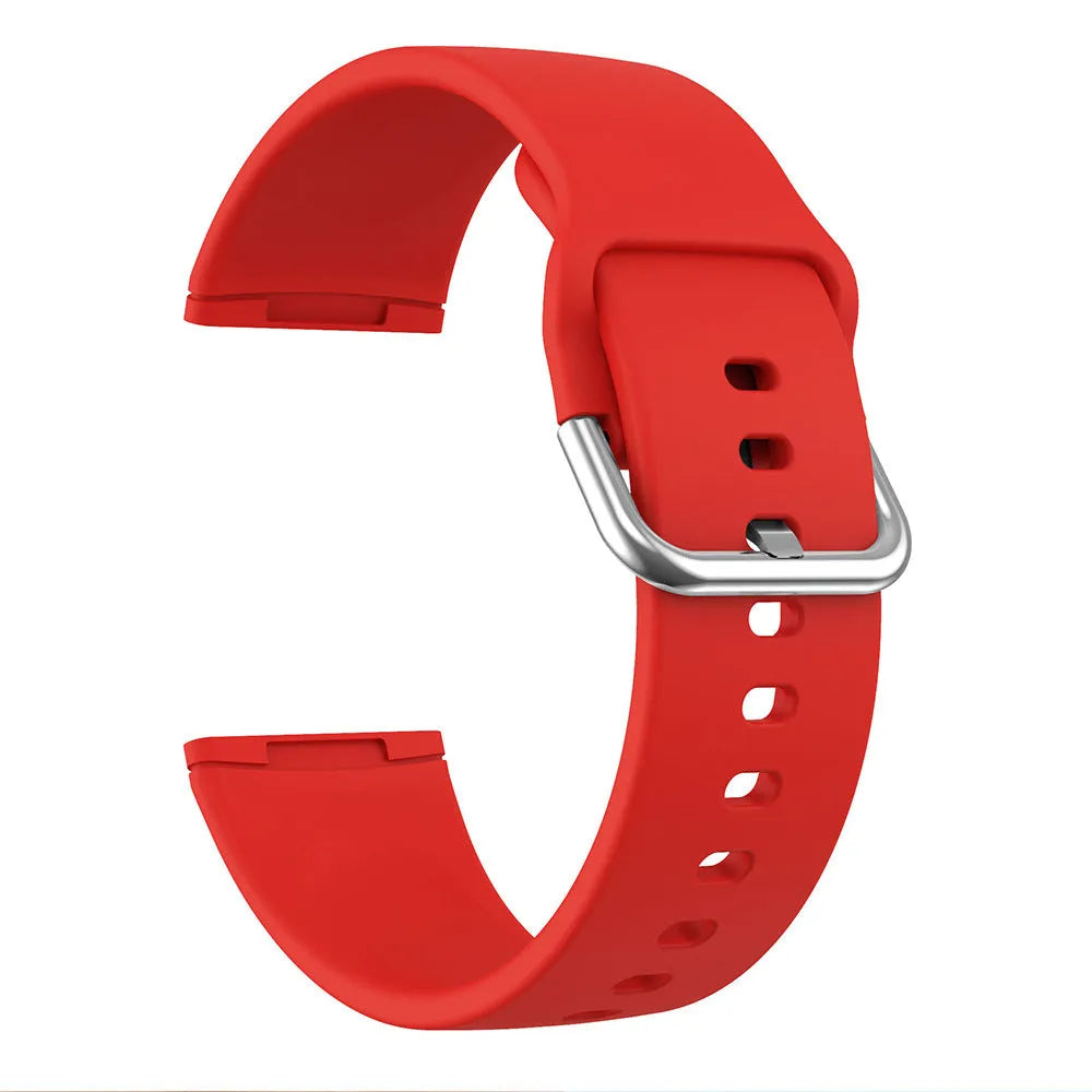 Fitbit Versa 3 Sense 2 replacement silicone strap with silver buckle in multiple colour options