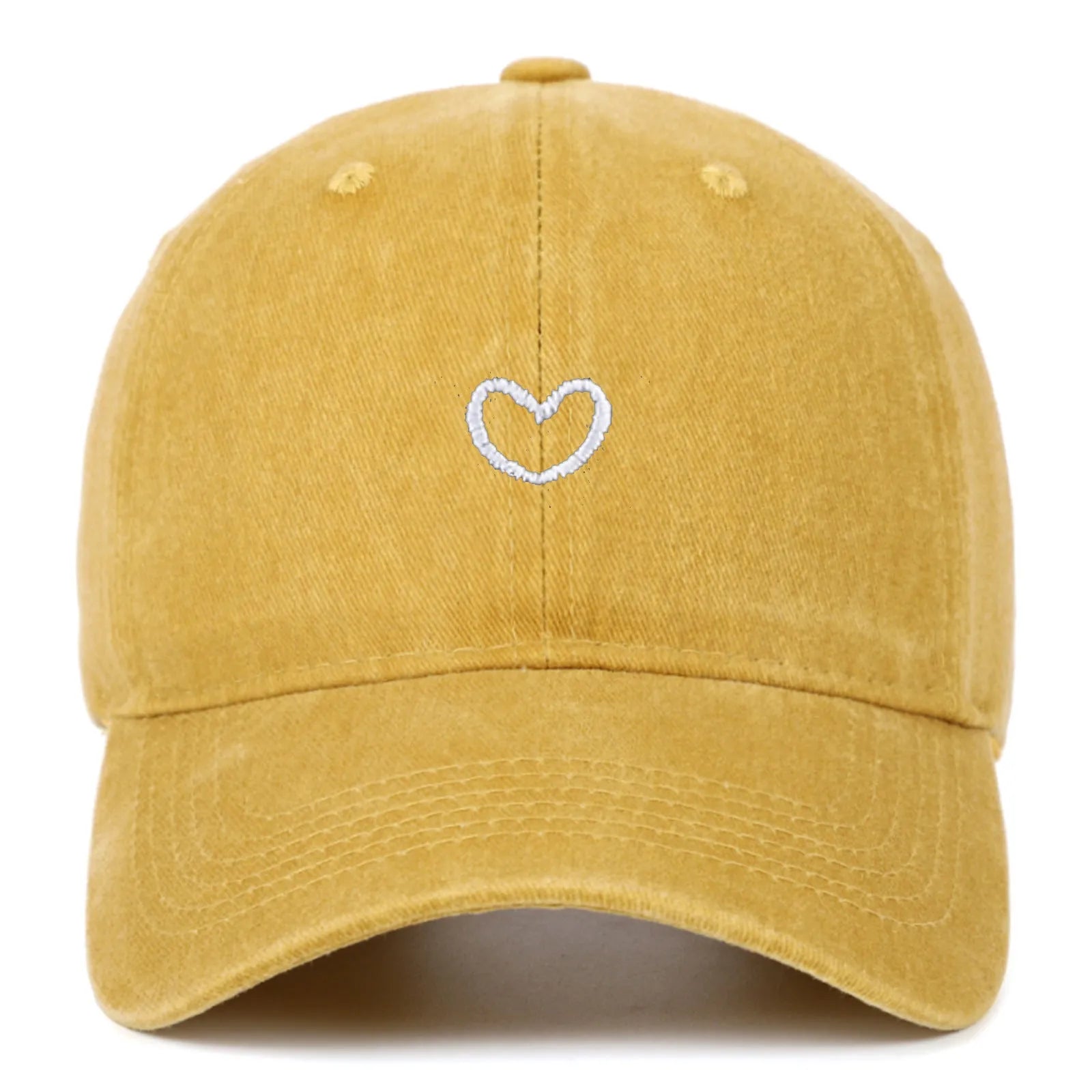Adjustable cotton baseball cap with embroidery detailing and dome crown in various colour options