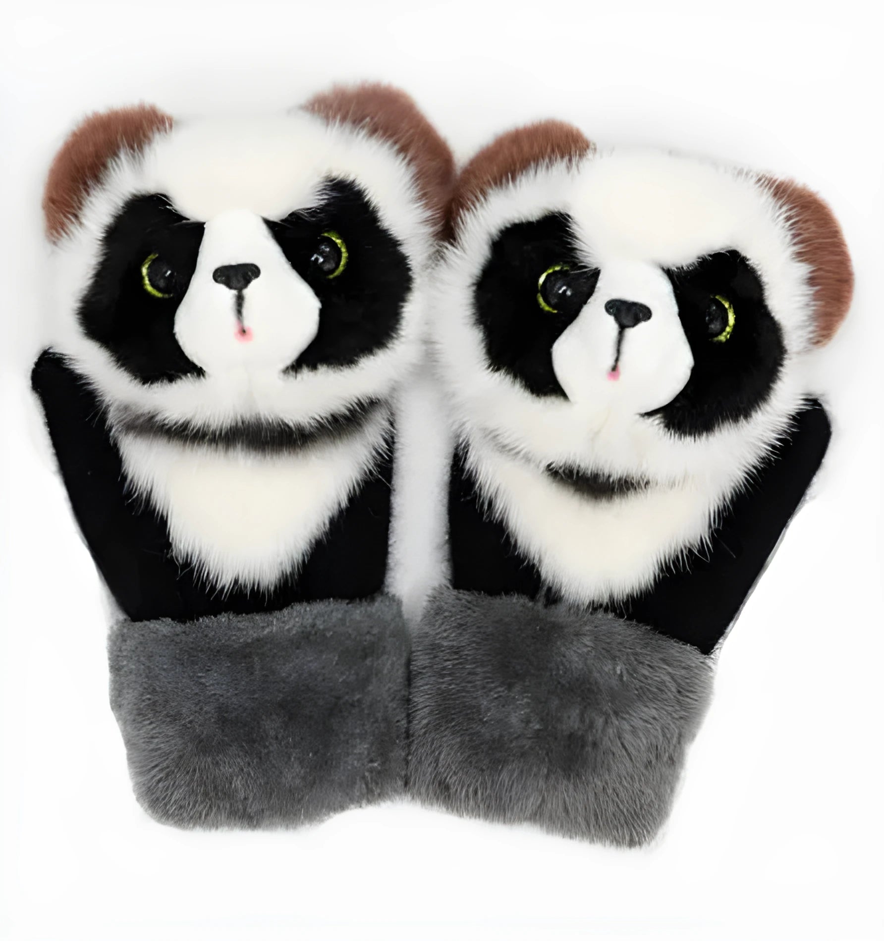 Cartoon animal autumn winter warm mittens 28cm red one size
