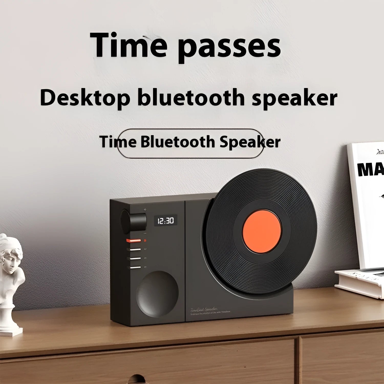 Mini Bluetooth speaker in coral pink, ivory white, obsidian black or plum green with gift bag