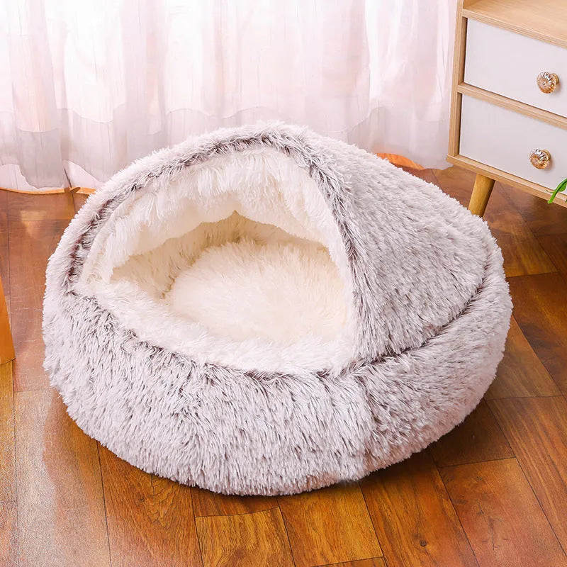 Waterproof cloth dog kennel in a semi-surrounded shelter design, shown in a gradient colour.