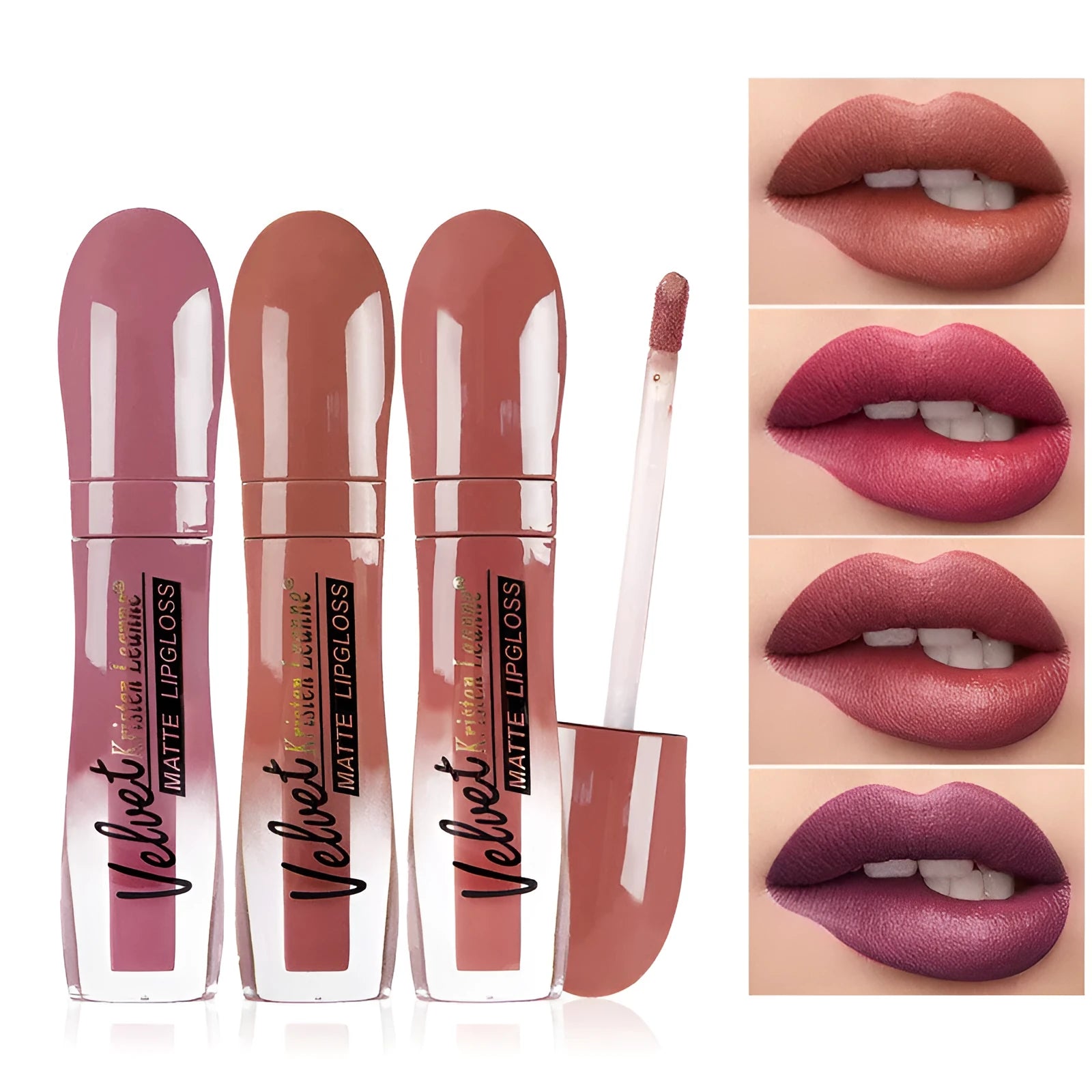 Matte fog lipstick in shade C802 on a white background showing the slim 11.8cm stick