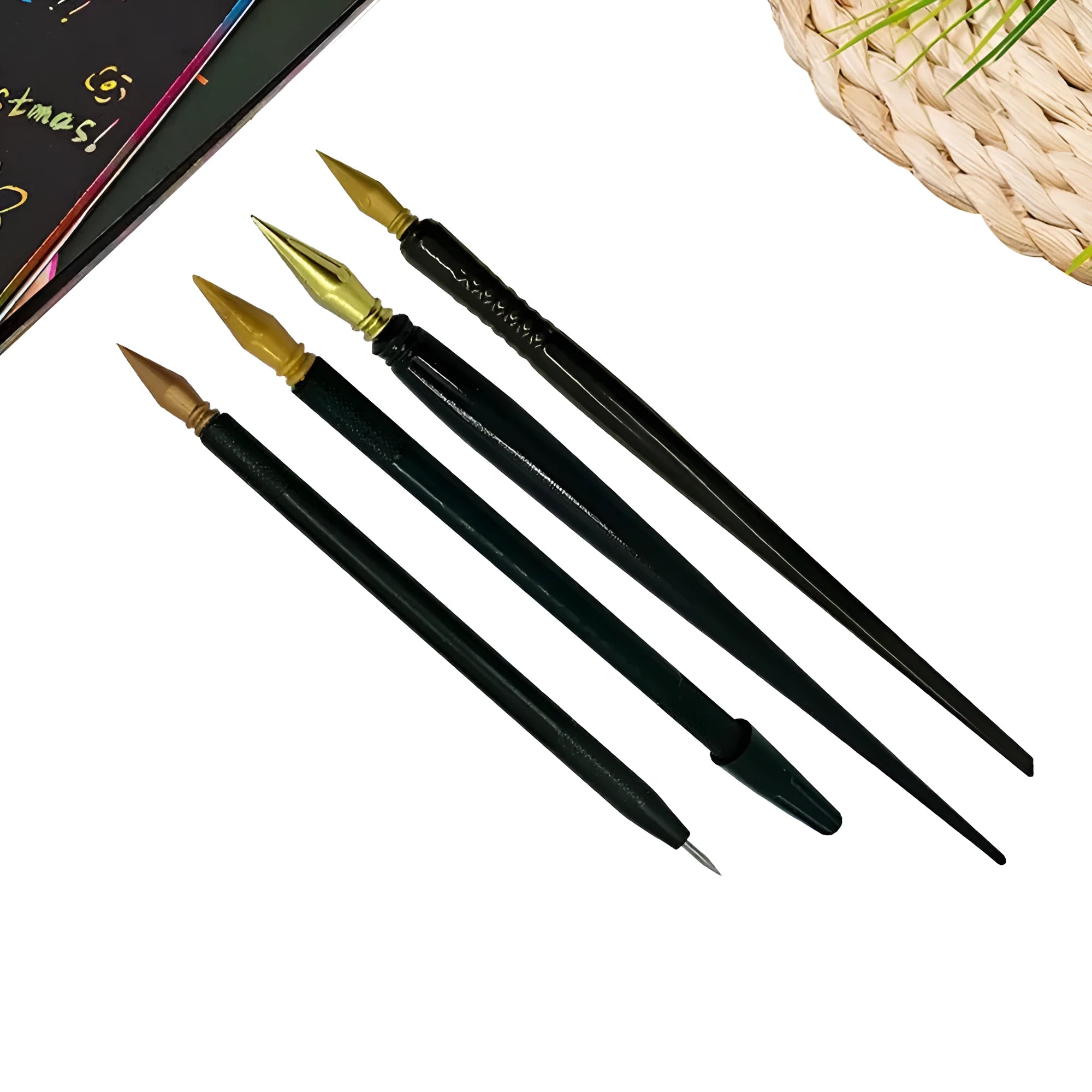 Polystyrene scratch pen for children's scratch art projects on paper