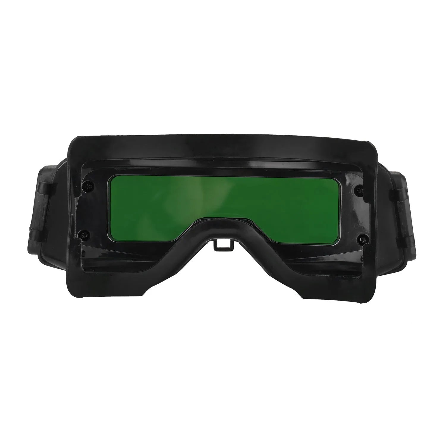 Black automatic darkening welding mask with adjustable shade range and 122.5x35mm viewing area