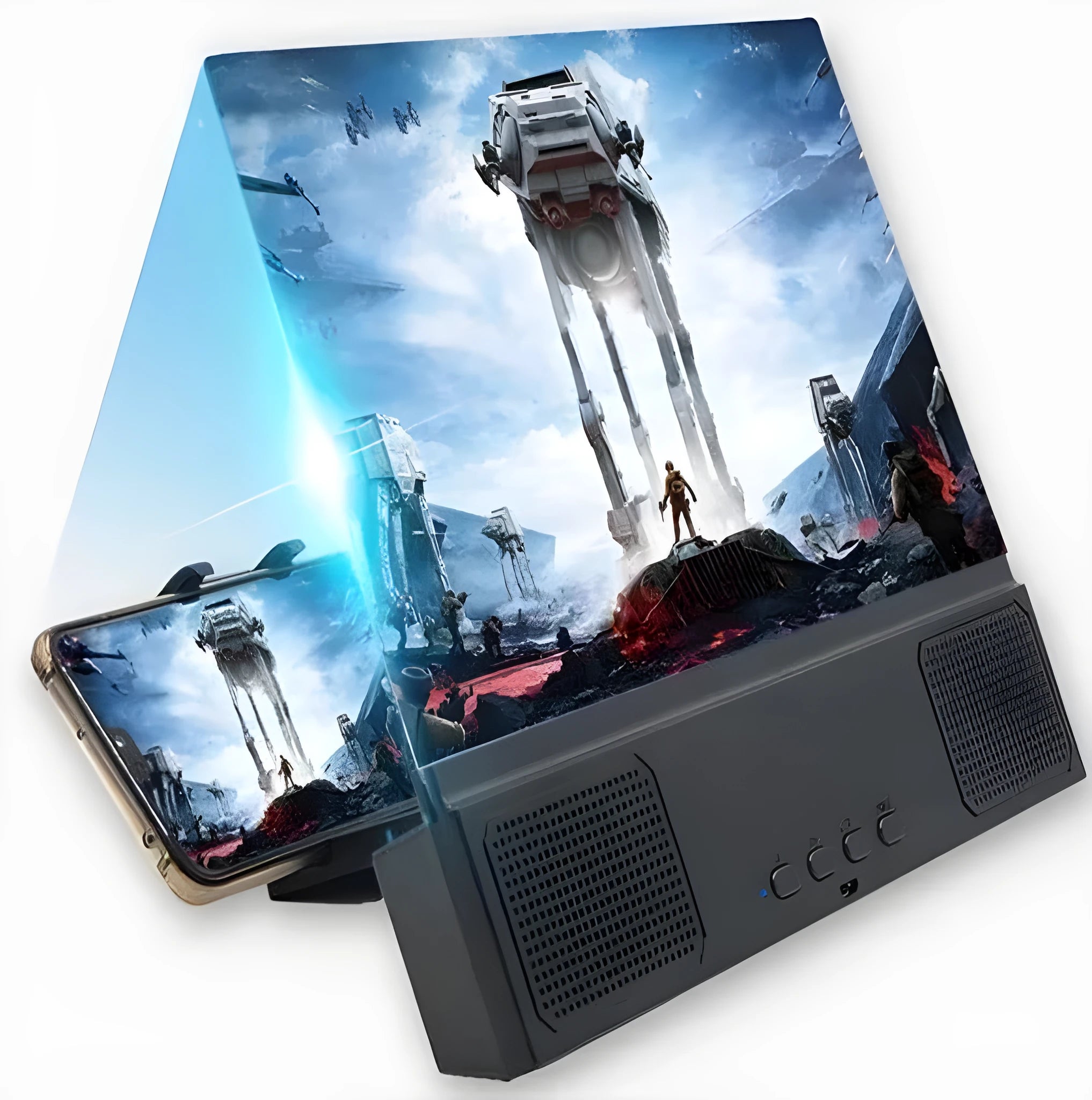 Mobile phone screen amplifier with 12-inch display, ABS housing and high-definition acrylic lens