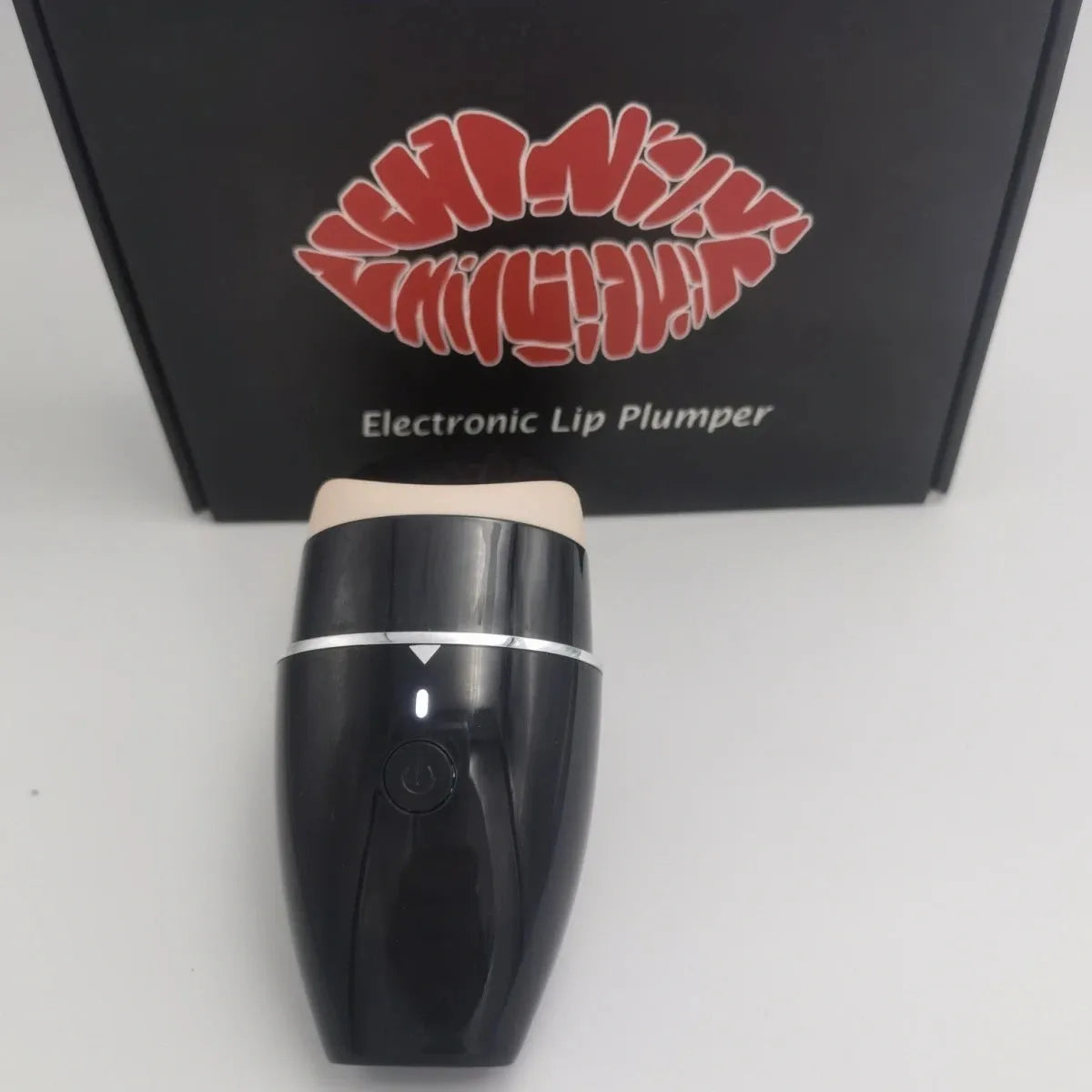 Black electric silicone lip plumper device with USB charging cable
