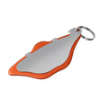 Mountain bike disc brake linings with adjustment flap in black and orange colours
