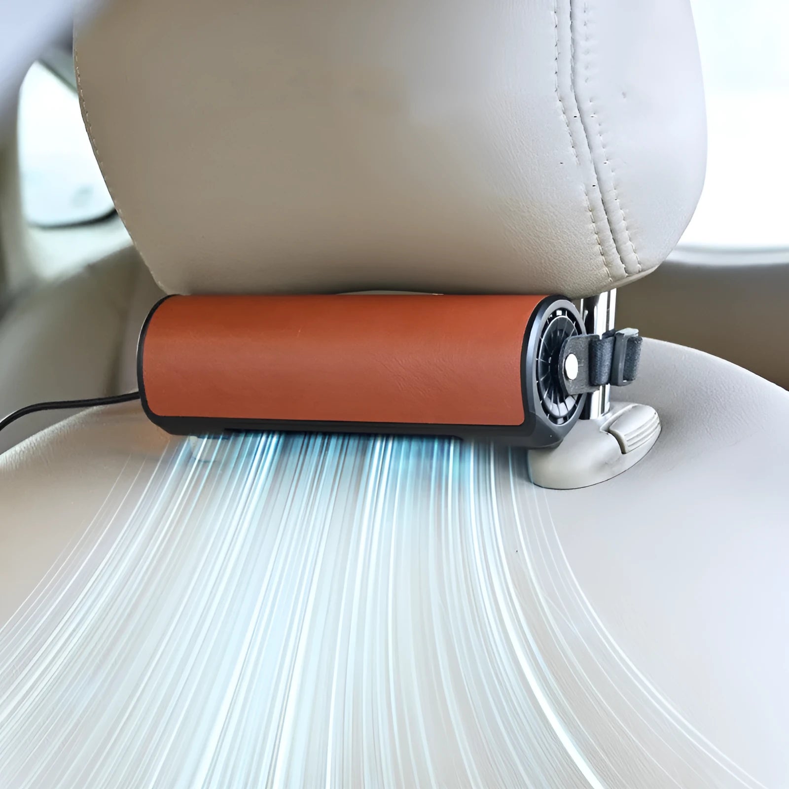 USB charging cable for car rear seat fan in black, brown, and red colour options with 1.5 metre length