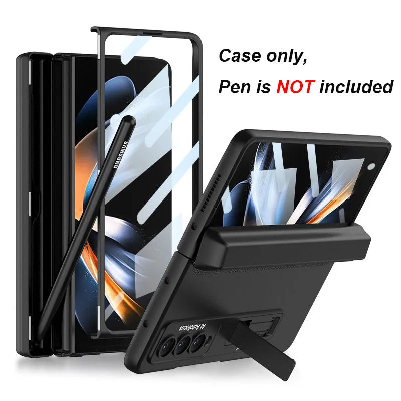 Home folding screen phone case protector for Samsung Galaxy Z Fold 4, magnetic PC cover, champagne gold colour