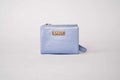 Women's short PU zipper wallet in khaki with stone pattern decorative element, compact design.