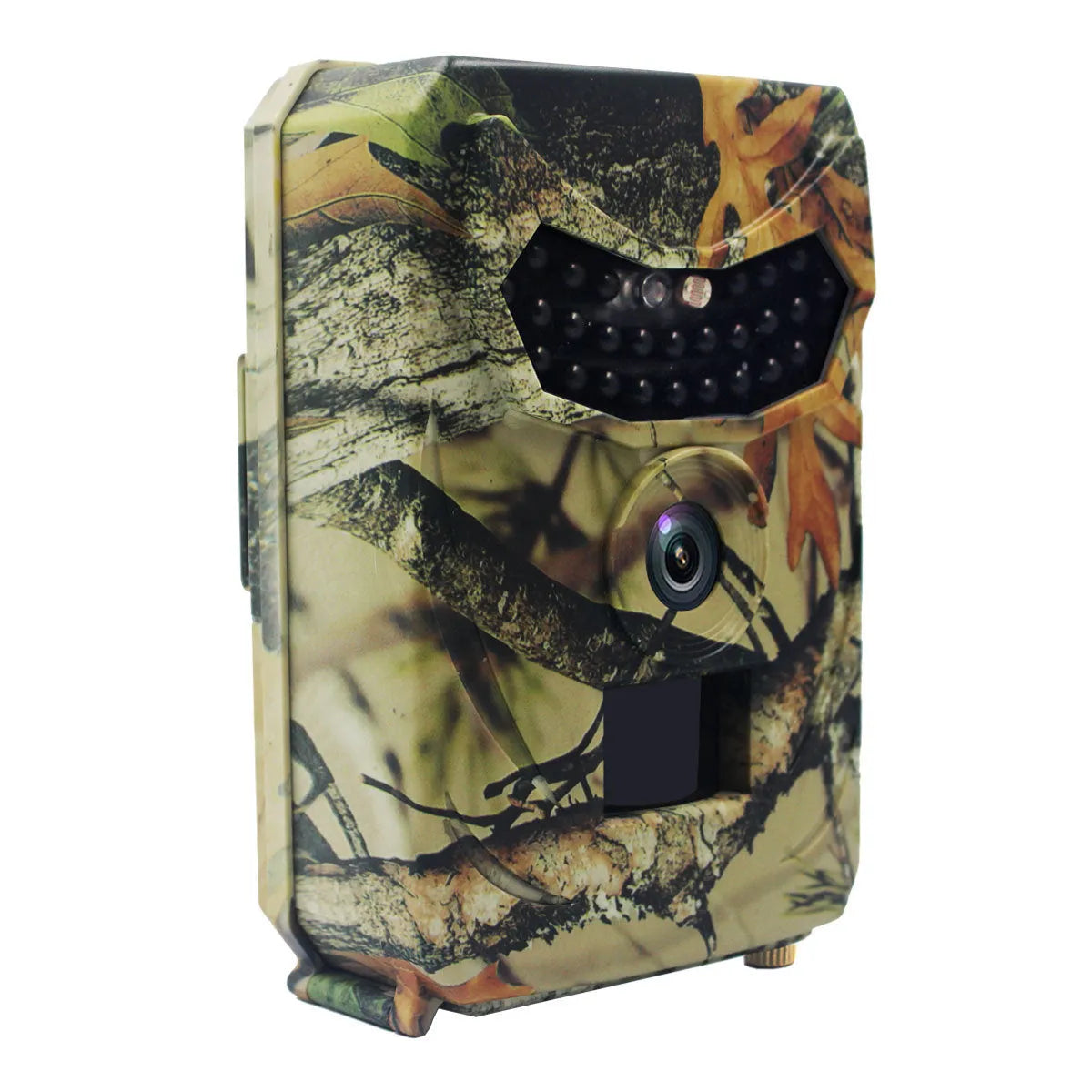 Yellow brown 16MP hunting game camera with infrared lights for night vision