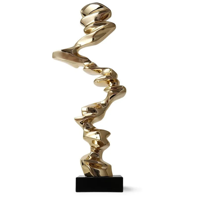 Modern abstract still life decorative ornament in plastic and resin with minimalist design