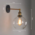 20cm retro round ball glass wall lamp with aluminium holder in amber finish