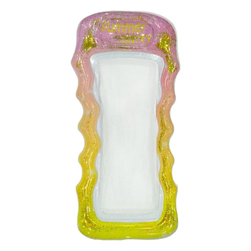 PVC inflatable floating row pool float in a choice of colours and designs including watermelon and flamingo.