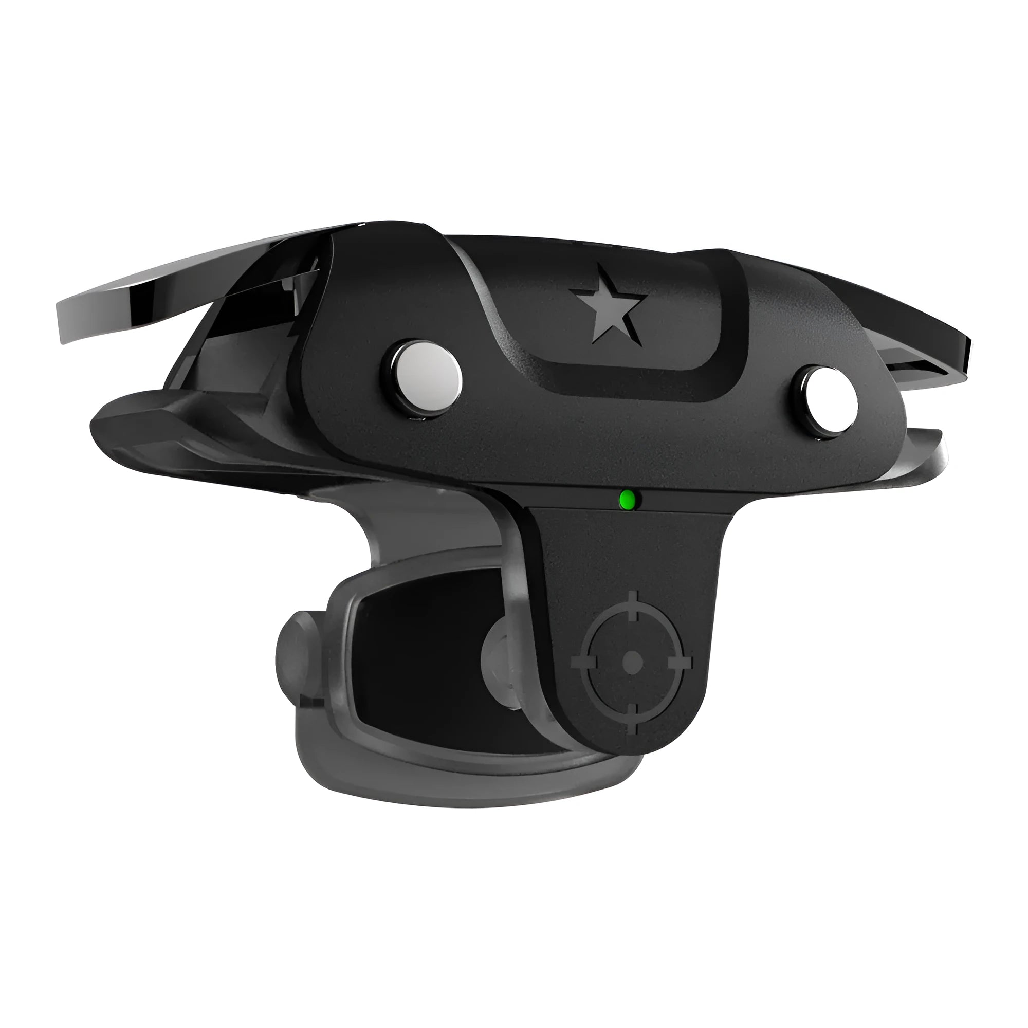 Black F5 wireless game controller for mobile phones, showing joystick and buttons.