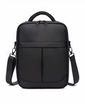 Black Oxford fabric men's shoulder messenger bag showing its 24x11x31cm size.