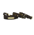 Pet lettering dog collar in microfiber leather, medium size, black colour, with adjustable buckle