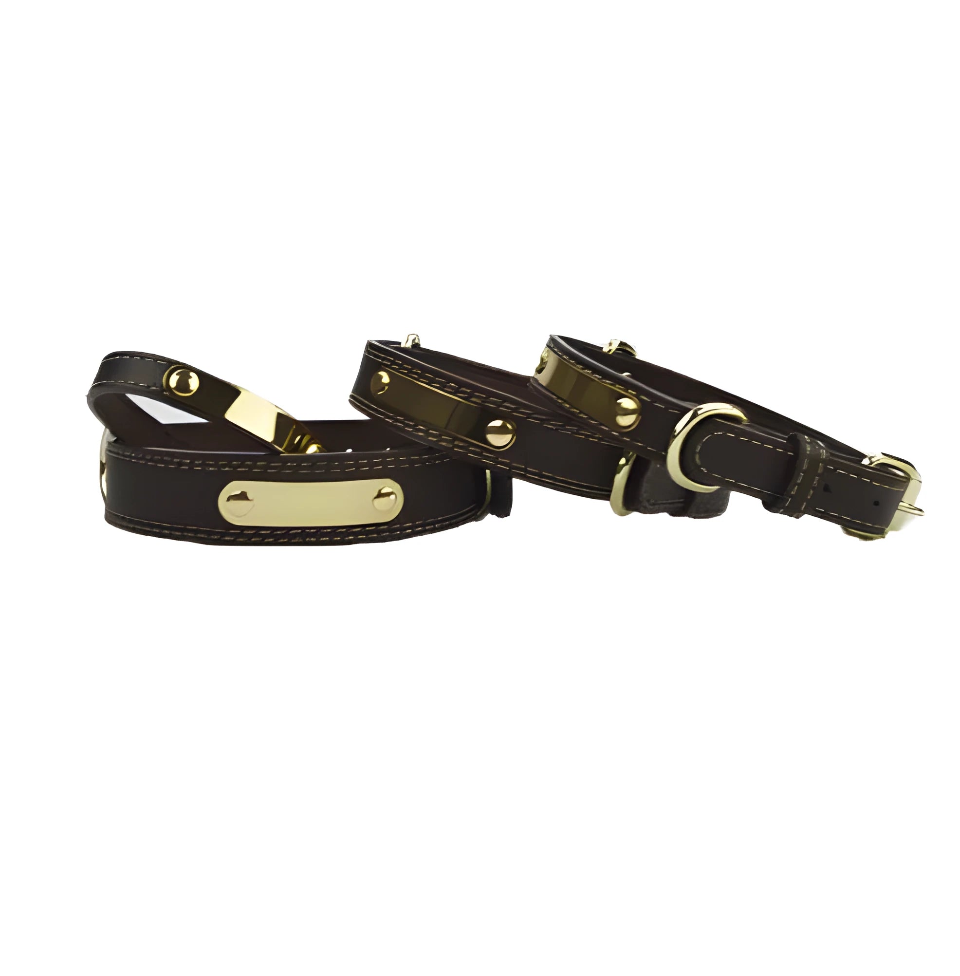 Pet lettering dog collar in microfiber leather, medium size, black colour, with adjustable buckle