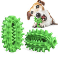 Green cactus-shaped dog chew toy for dental cleaning, made from food-grade rubber.