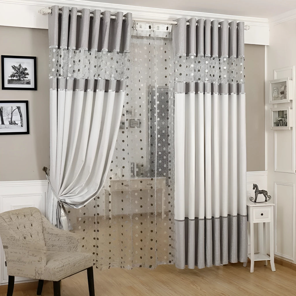 Single blackout curtain panel showing hook, Korean hook, and ring hanging style options.