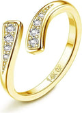 Geometric gold plated toe ring with rhinestone design on an alloy band.