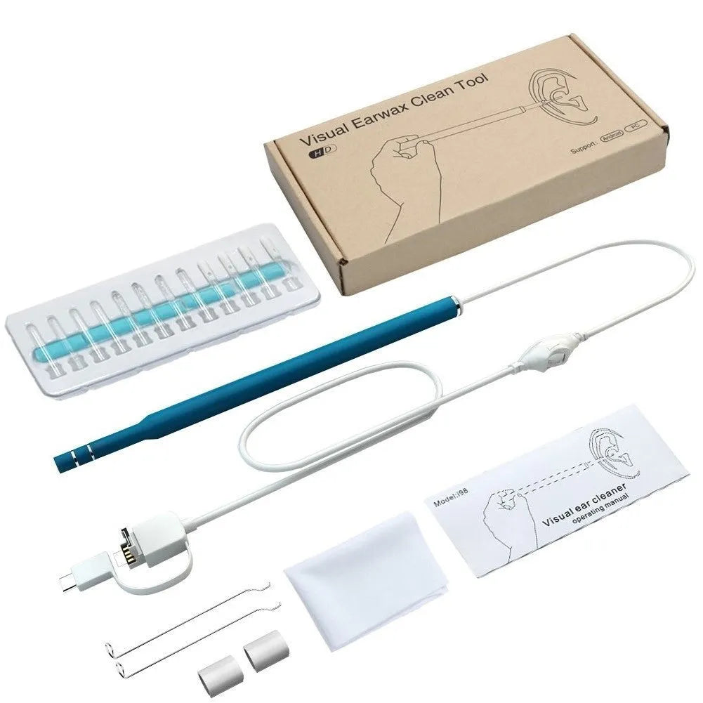 5.5mm ear endoscope XMZ-009 with LED light and three-in-one ear spoon attachment for visual ear inspection