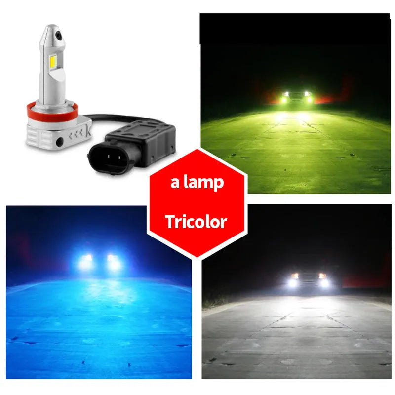 LED car fog lamp retrofit bulb with aluminium housing for universal vehicle fit.