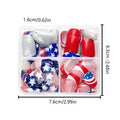 American Independence Day five-pointed star nail stickers for European square short nails