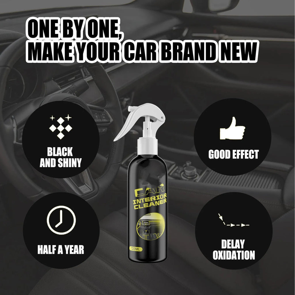 120ml bottle of car interior cleaner and maintenance agent for leather and plastic surfaces.