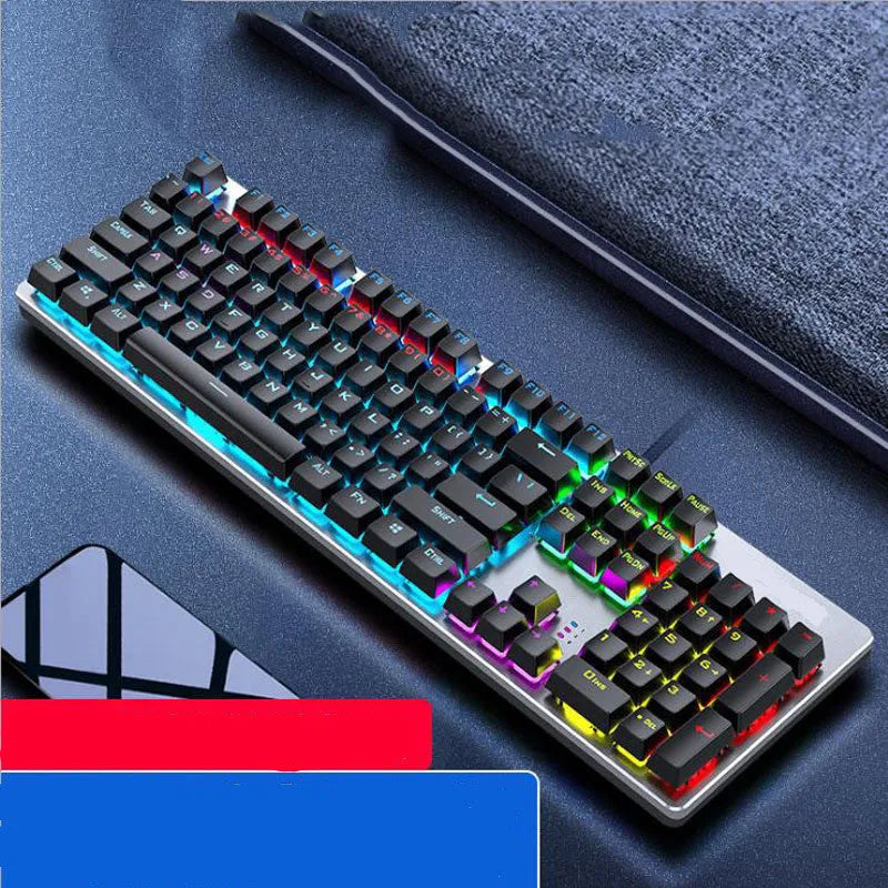 AOC GK410 metal mechanical keyboard with 104 keys and USB cable, available with different switch types.